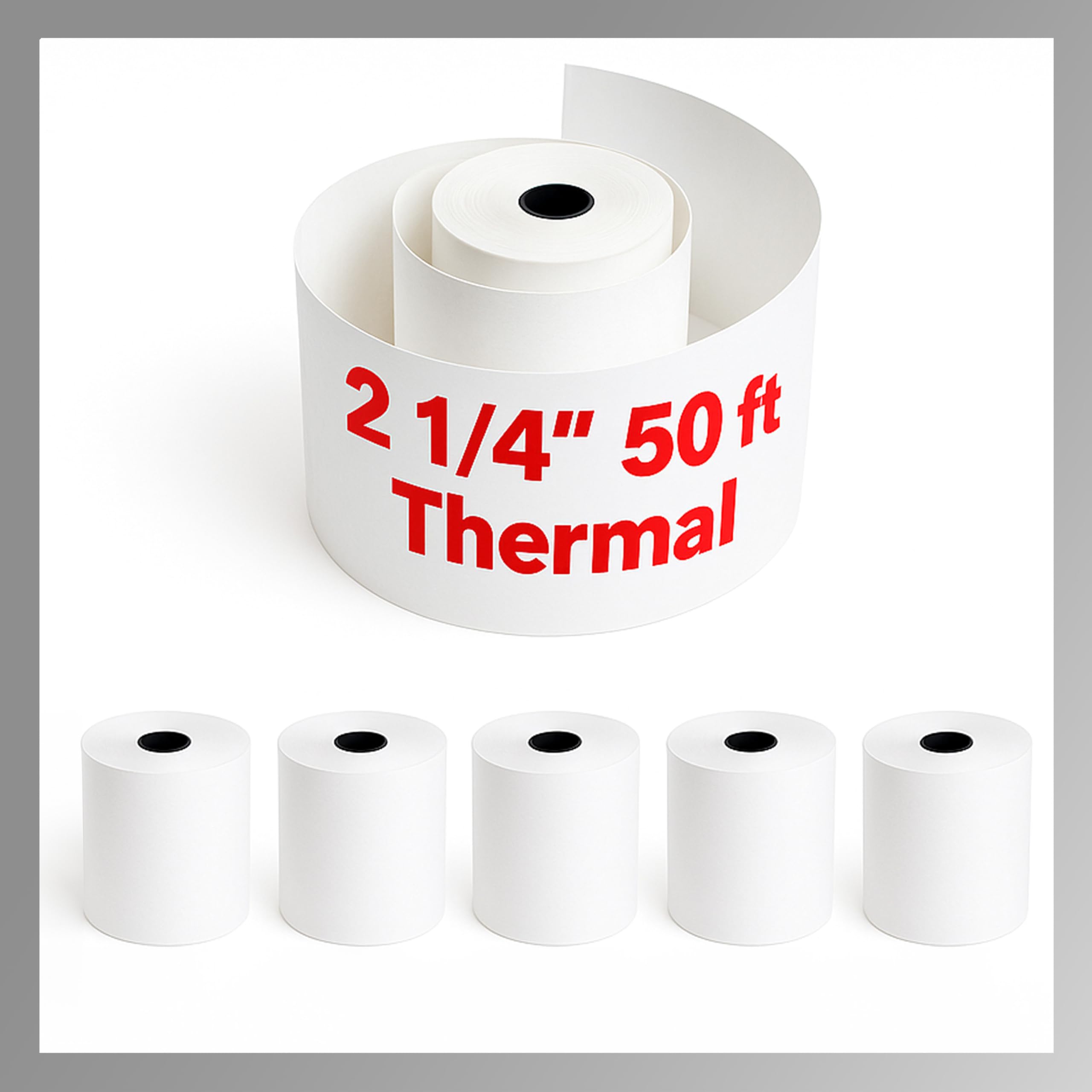 Pokanic Thermal Receipt Paper Rolls [3 1/8/" x 230'] x [30 Rolls] Compatible with Clover Mini Mobile Square POS System Credit Card Machine Calculators Star Printers