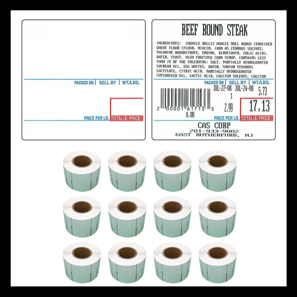 CAS Labels LST Thermal - Printer Printing Scale Compatible with CAS LP-1000 CL-5000 CL-5500 CL-7200, Easy Weigh LS-100, VisionTech DLP-300