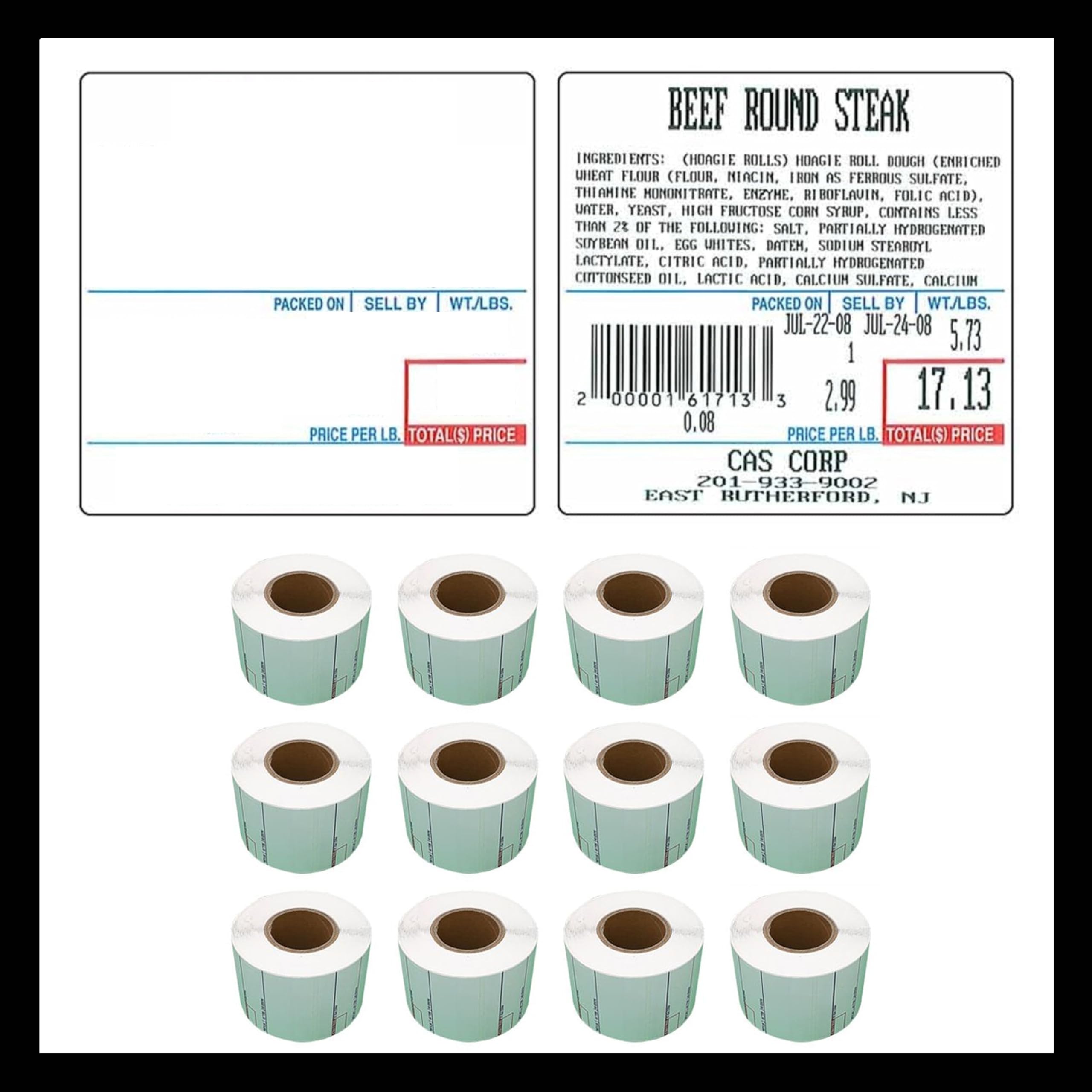 CAS Labels LST Thermal - Printer Printing Scale Compatible with CAS LP-1000 CL-5000 CL-5500 CL-7200, Easy Weigh LS-100, VisionTech DLP-300