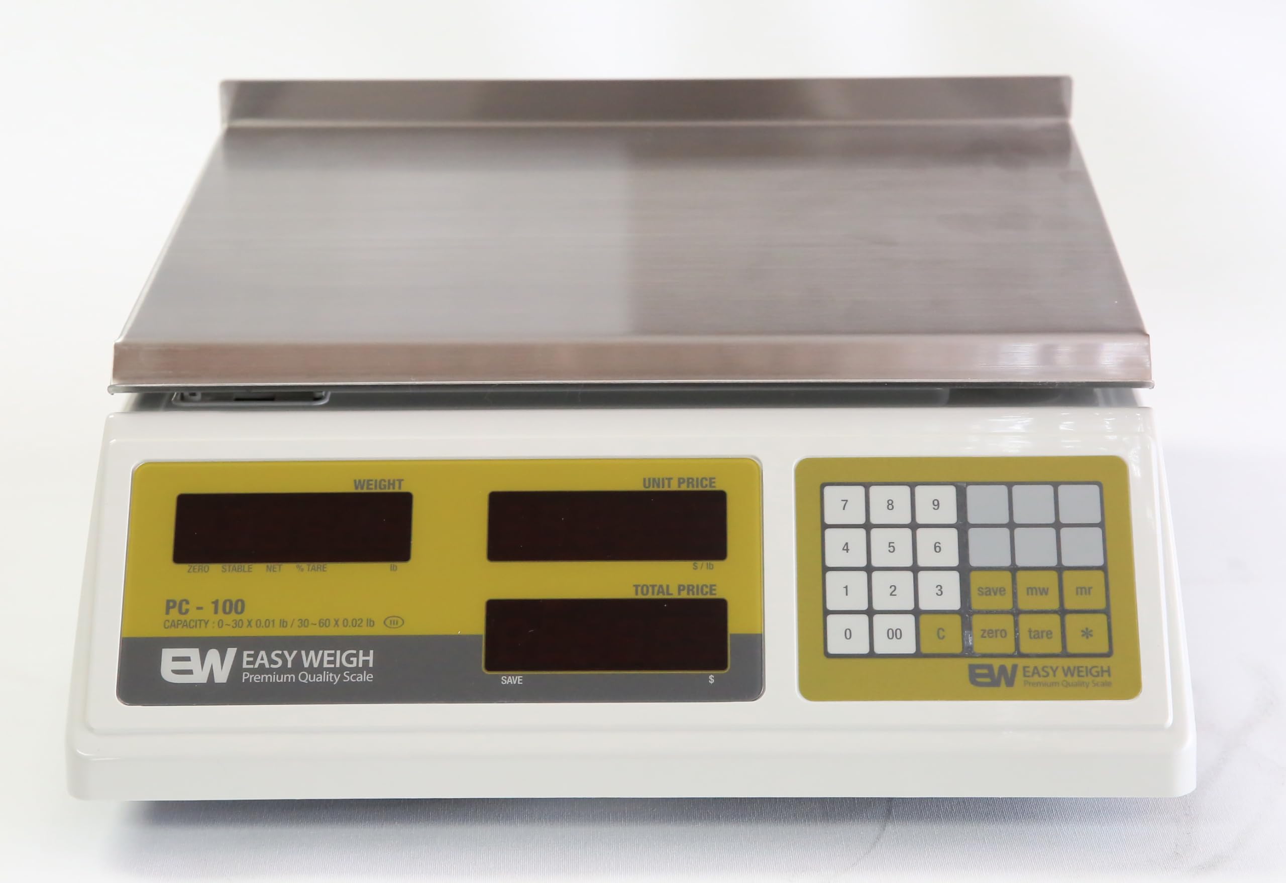 Easy Weigh PC-100 60lb Capacity Price Digital Computing Scale Legal for Trade Class III Deli Produce Grocery Meat Kitchen NTEP (PC-100)