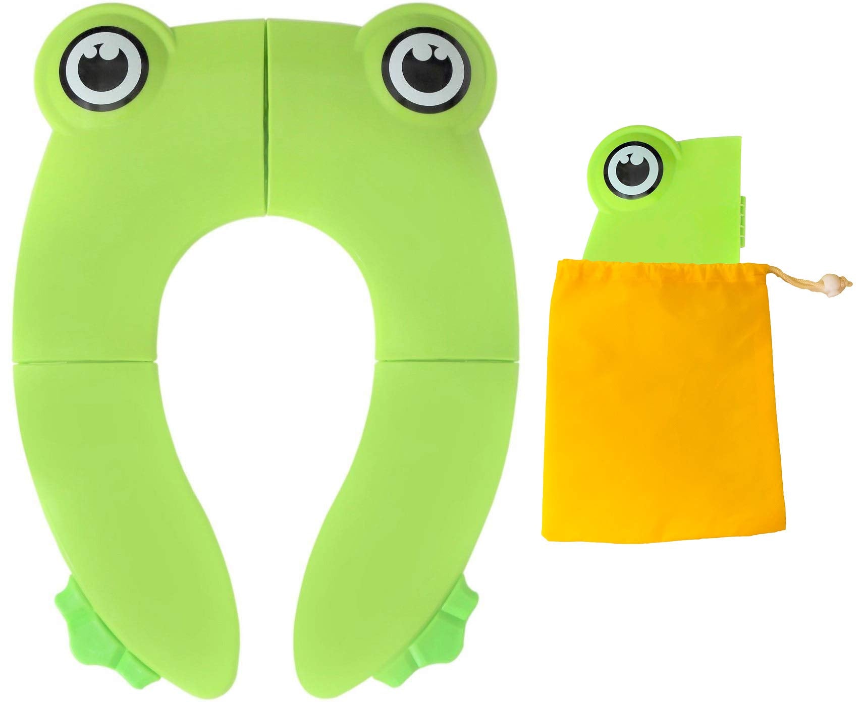 POKANIC Toilet Potty Training Seat Cover, Travel Toilet Seat, Folding Non Slip Silicone Pads, Travel Portable Reusable Kids Toddlers Boys Girls, Carry Bag