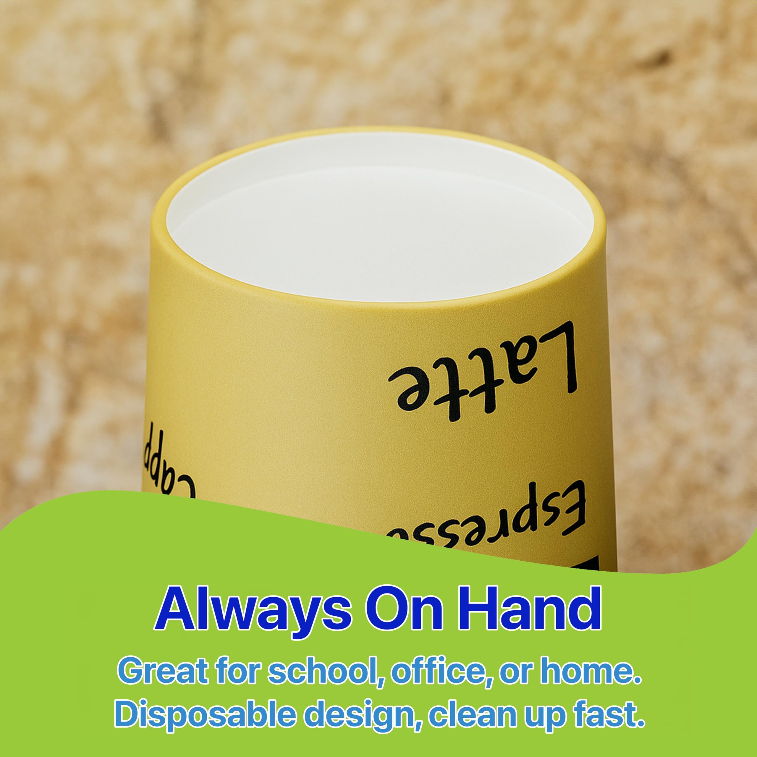 Pokanic Paper Cups oz Pack Disposable Hot Cold Beverage Drinking Coffee Water Juice Tea Party Travel Events Cafe Restaurant School Office Home Kitchen