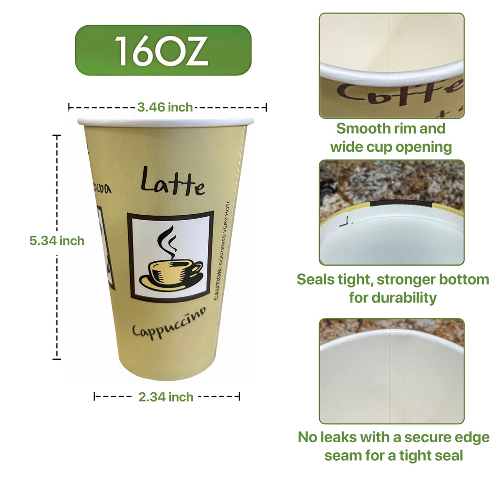 Pokanic Paper Cups oz Pack Disposable Hot Cold Beverage Drinking Coffee Water Juice Tea Party Travel Events Cafe Restaurant School Office Home Kitchen