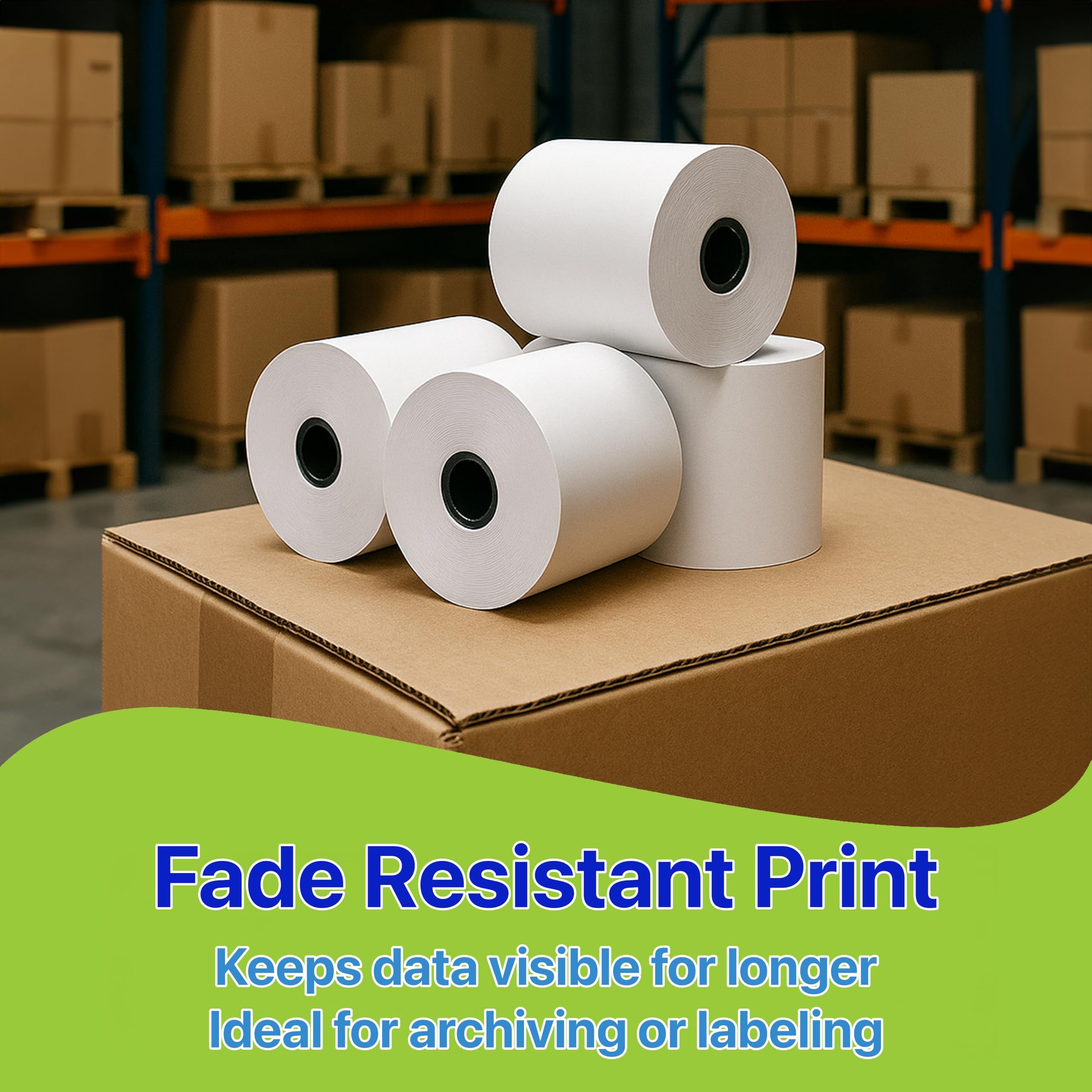Pokanic Thermal Receipt Paper Rolls [3 1/8/" x 230'] x [30 Rolls] Compatible with Clover Mini Mobile Square POS System Credit Card Machine Calculators Star Printers