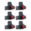IR-40T Black and Red Ink Roller Ribbon Cartridge x [6 Pack] Dual Color Replacement Compatible with Casio Canon and Sharp Printing Calculators and Cash Registers (6 Pack)