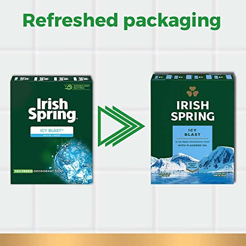 Irish Spring Bath Bar, ICY Blast 3.75 Oz, 3 x 3.75 oz Bars