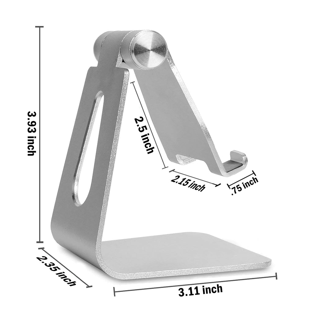 Pokanic Phone & Tablet Stand Adjustable Multi‑Angle Aluminum Phone & Tablet Stand Non‑Slip Dock/Cradle/Charging Station for Desktop, Bed, Kitchen, Office