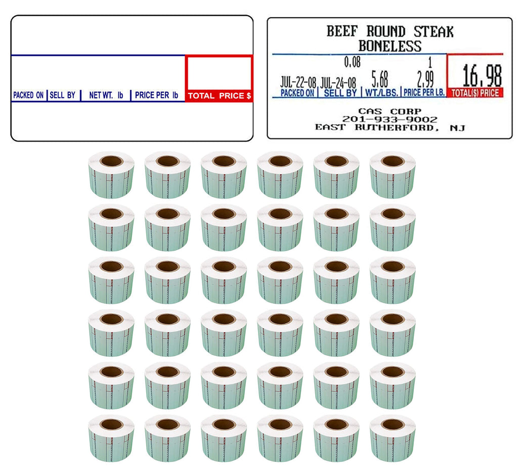 CAS Labels LST Thermal - Printer Printing Scale Compatible with CAS LP-1000 CL-5000 CL-5500 CL-7200, Easy Weigh LS-100, VisionTech DLP-300