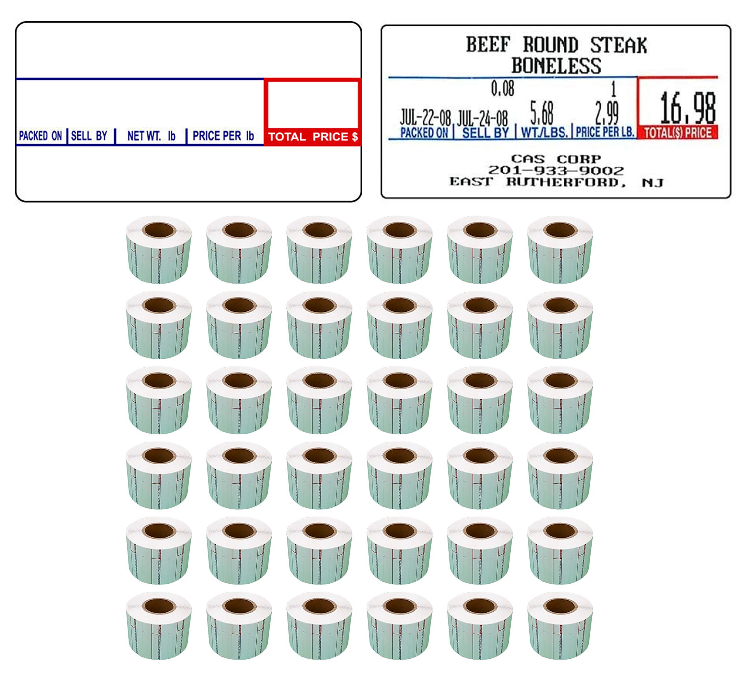 CAS Labels LST Thermal - Printer Printing Scale Compatible with CAS LP-1000 CL-5000 CL-5500 CL-7200, Easy Weigh LS-100, VisionTech DLP-300