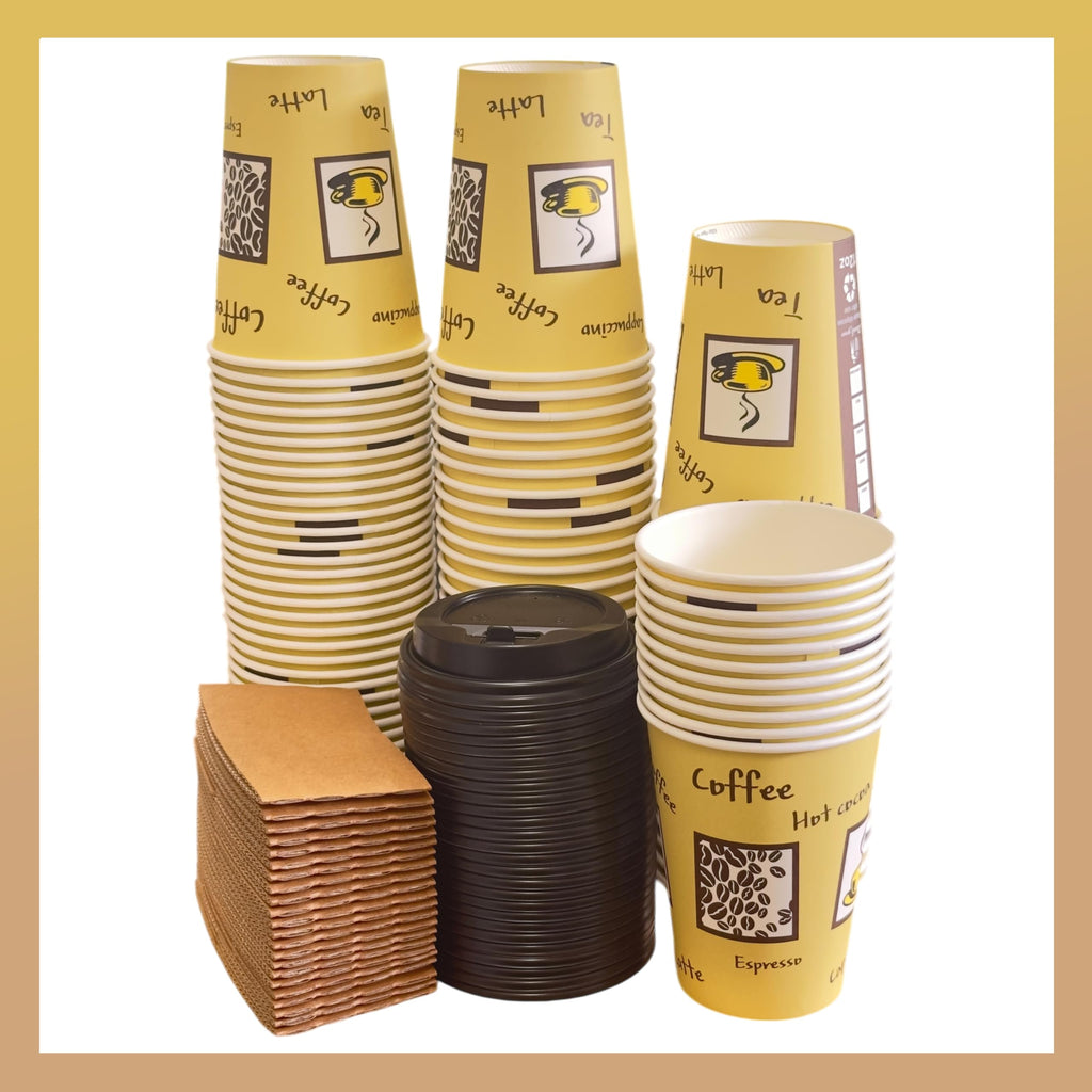 Pokanic Paper Cups oz Pack Disposable Hot Cold Beverage Drinking Coffee Water Juice Tea Party Travel Events Cafe Restaurant School Office Home Kitchen