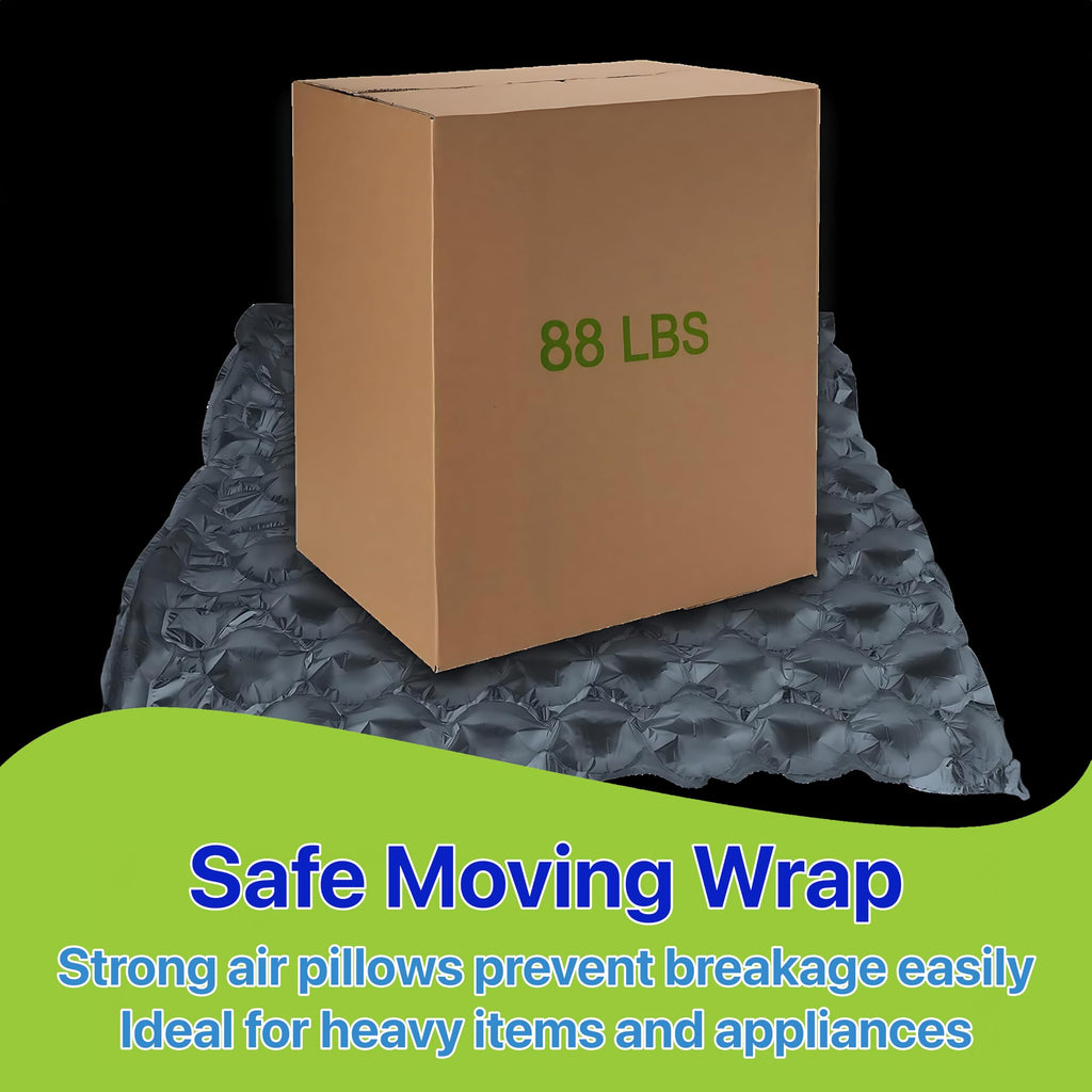 Pokanic Large Bubble Protection Clear Wrap [12 inch x ft] Air Cushion Inflatable Pillow Bags Heavy Duty Wrapping Packing Shipping Moving