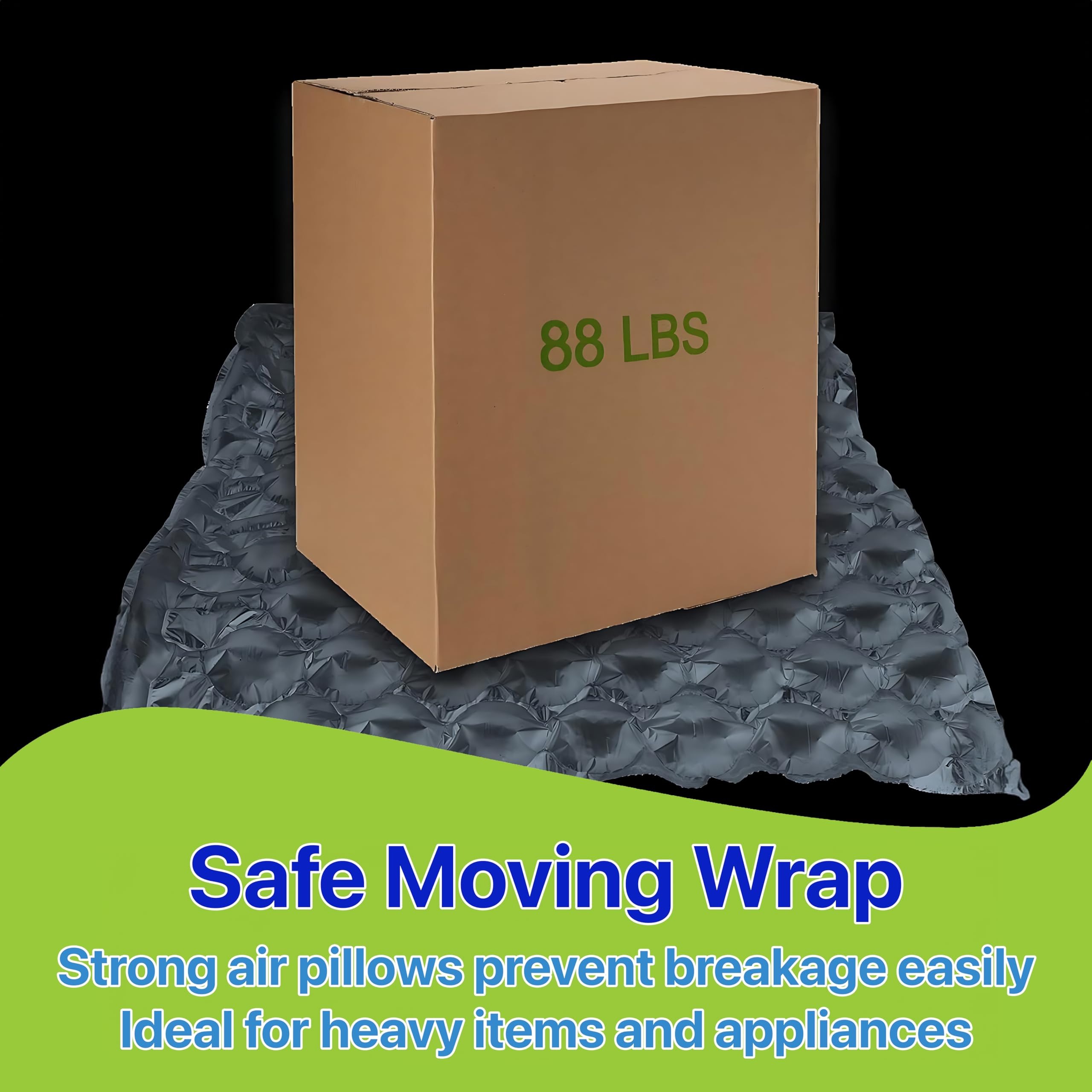 Pokanic Large Bubble Protection Clear Wrap [12 inch x ft] Air Cushion Inflatable Pillow Bags Heavy Duty Wrapping Packing Shipping Moving