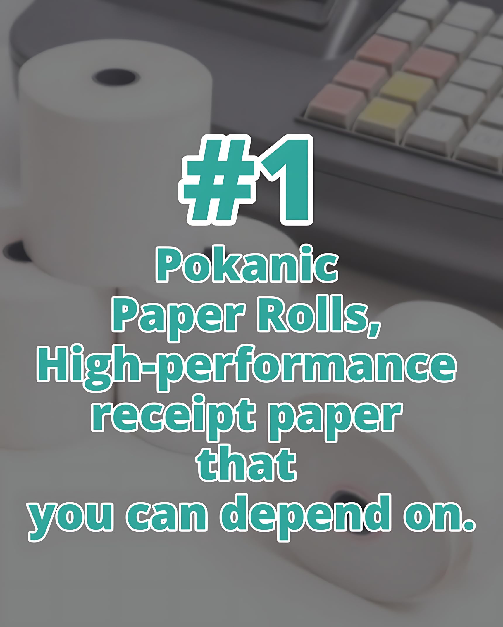 Pokanic 3" x 150' 1 Ply Bond White Paper Rolls Kitchen Receipt POS Cash Register Compatible with Clover Epson SNBC Star Sam4s Ellix Bixolon Impact Printers SP700 ERC30 34 38 TMU200