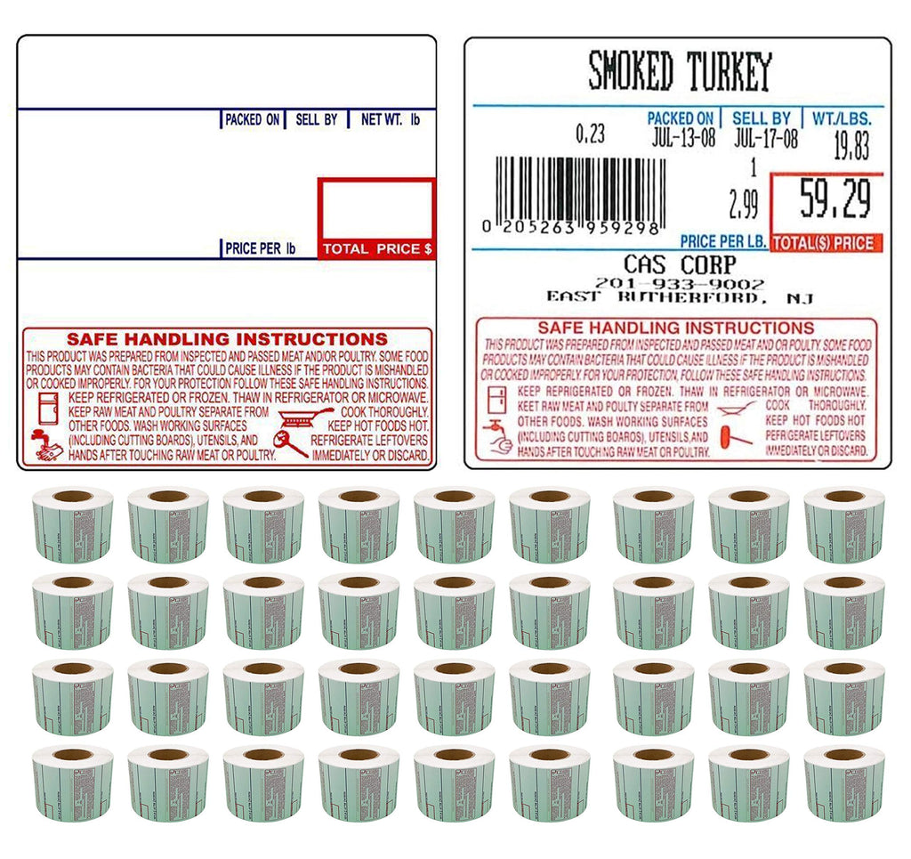 CAS Labels LST Thermal - Printer Printing Scale Compatible with CAS LP-1000 CL-5000 CL-5500 CL-7200, Easy Weigh LS-100, VisionTech DLP-300
