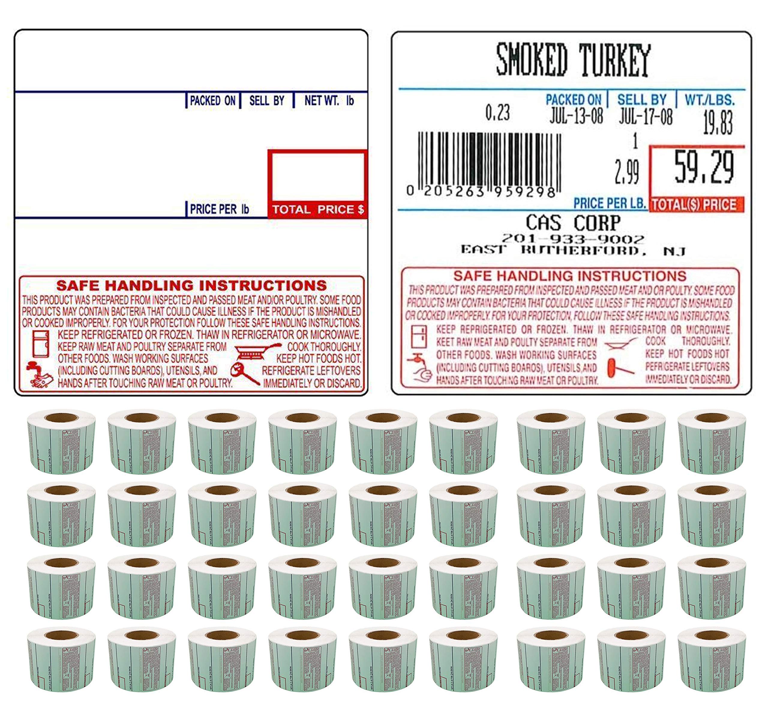 CAS Labels LST Thermal - Printer Printing Scale Compatible with CAS LP-1000 CL-5000 CL-5500 CL-7200, Easy Weigh LS-100, VisionTech DLP-300
