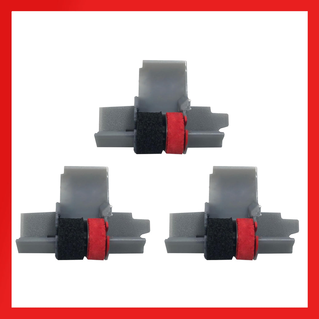 IR-40T, IR40T Black and Red Ink Roller x [3 Pack] Ribbon Cartridge Replacement Compatible with Canon P23-DH V, Casio HR-100TM, HR-150TM, Sharp EL-1750V, EL-1801V, Citizen CP-13 Calculator (3 Pack)