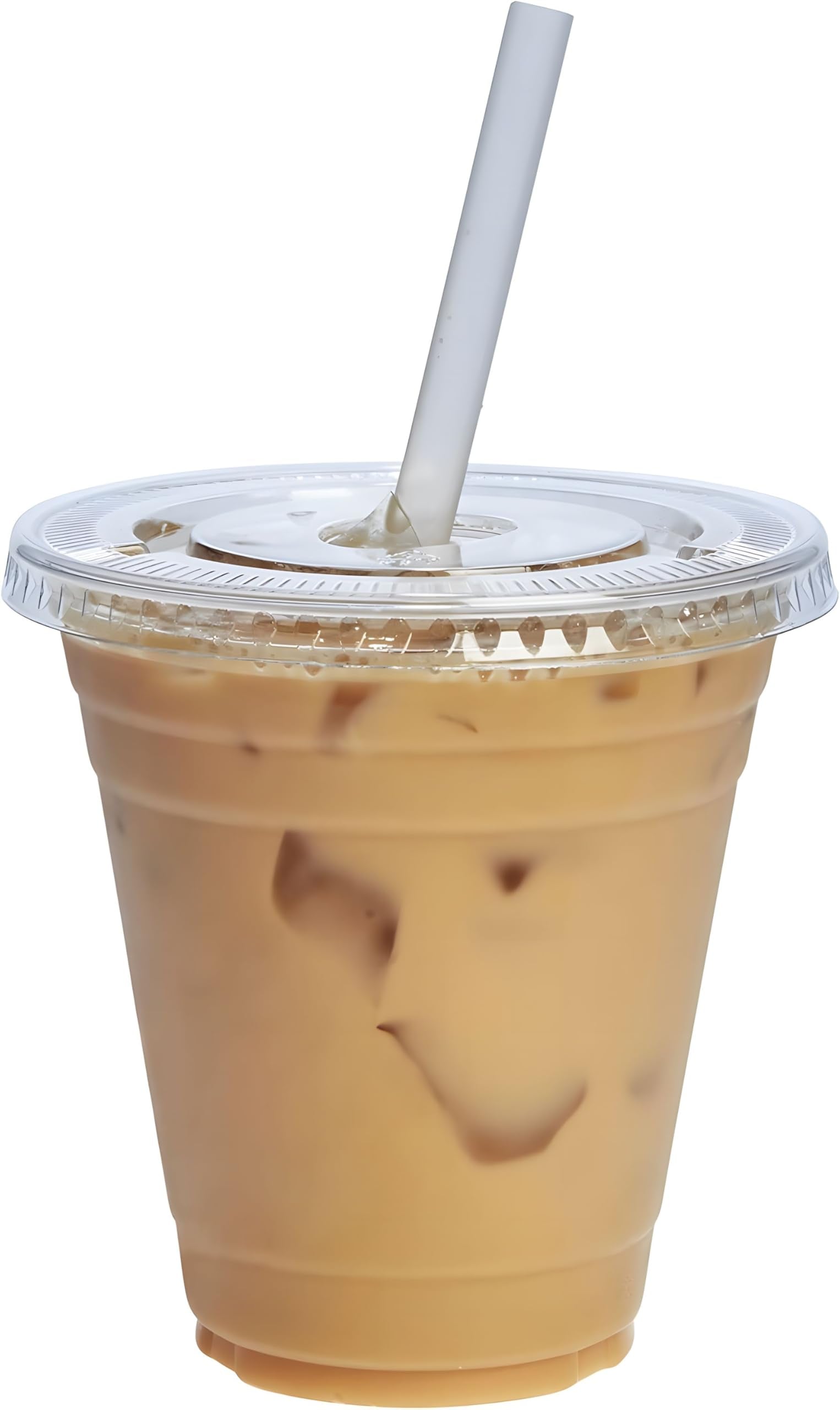 Pokanic Plastic Clear Cups [ oz] with Lids and Straws [ Set] Disposable Cold Beverage Drinking Iced Coffee Water Juice Tea Party Travel Cafe School Office Home Kitchen
