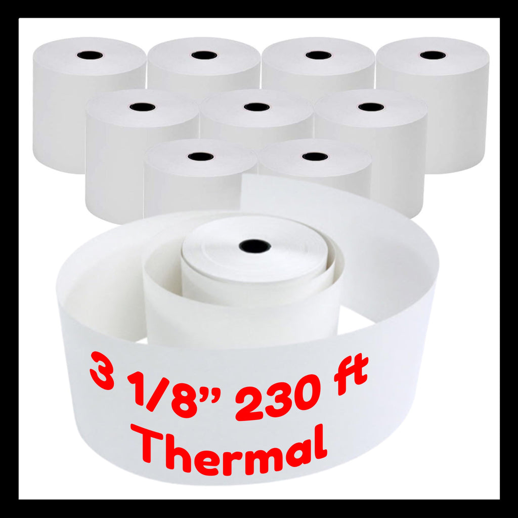 3 1/8 x 230' Thermal Receipt Paper POS Cash Register Calculator Supplies Rolls Individual Packed Made in South KOREA Compatible with Epson, SNBC, Sam4s, Star, Clover Printers