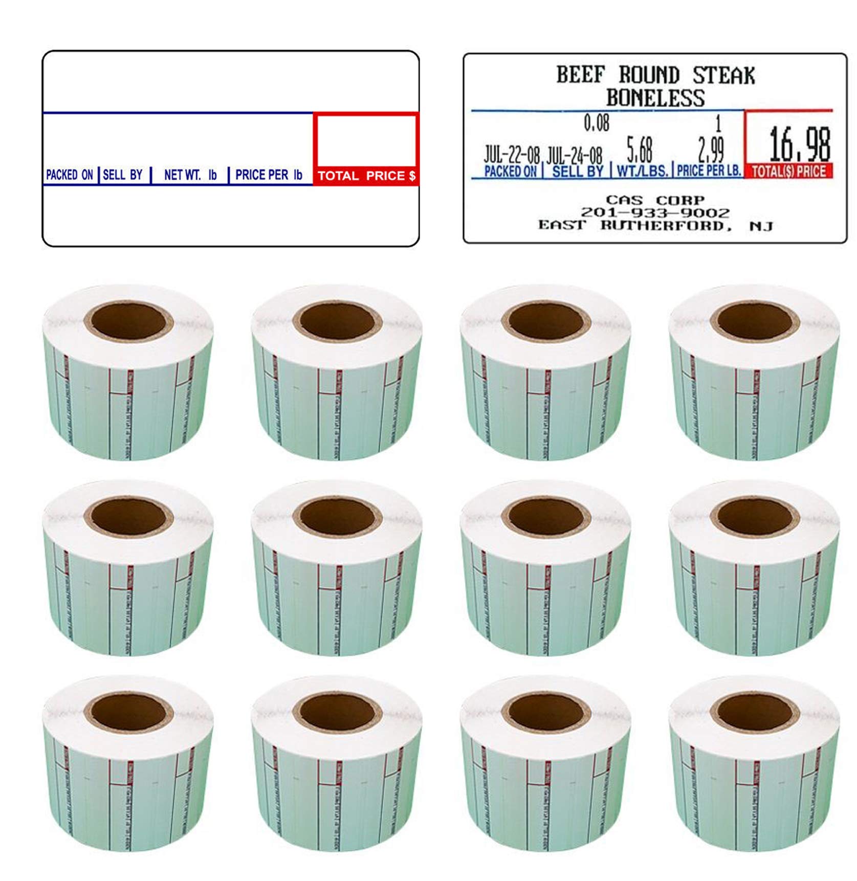 CAS Labels LST Thermal - Printer Printing Scale Compatible with CAS LP-1000 CL-5000 CL-5500 CL-7200, Easy Weigh LS-100, VisionTech DLP-300