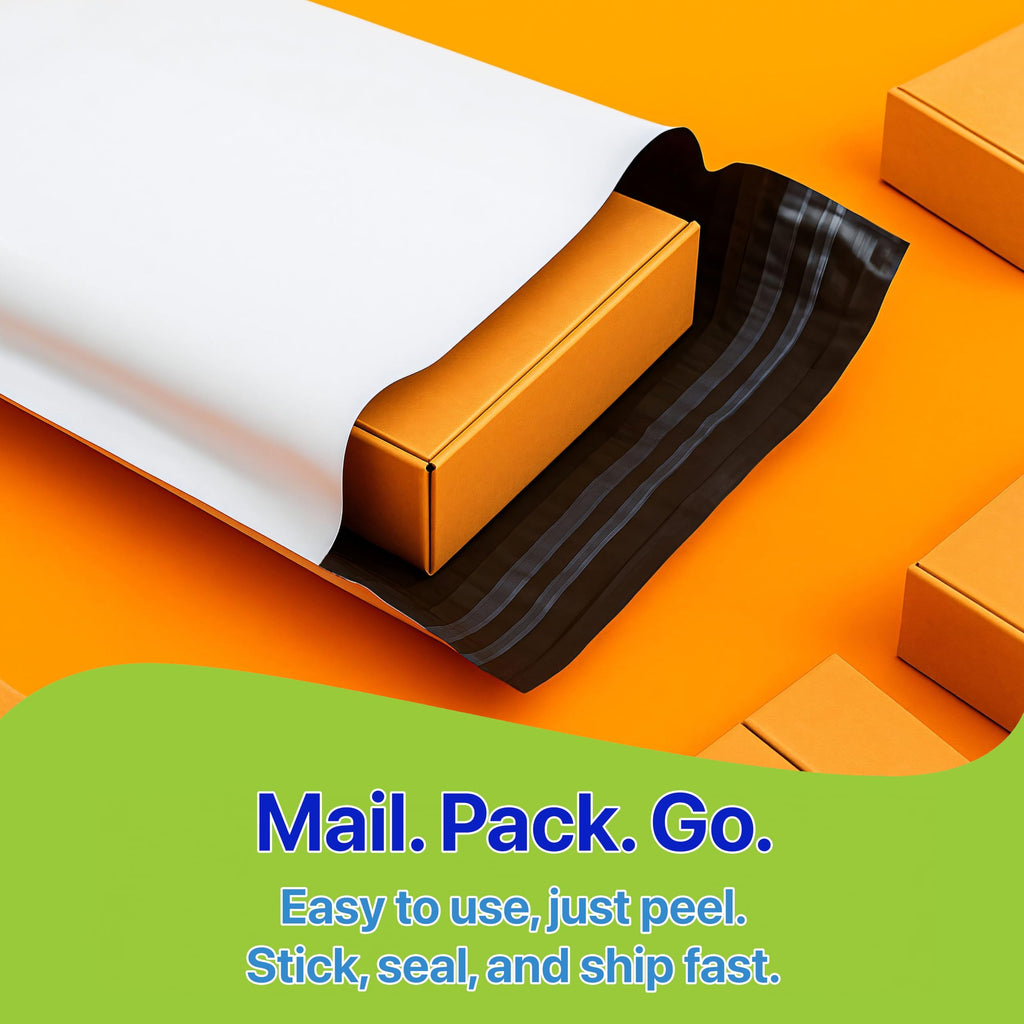 Pokanic Poly Mailers White Bags [Size #5] - [12" x 15.5"] x [100 Pack] 2 mil, Shipping Envelope Self-Sealing Envelopes Plastic Mailing Durable Water-Resistant Strong Adhesive