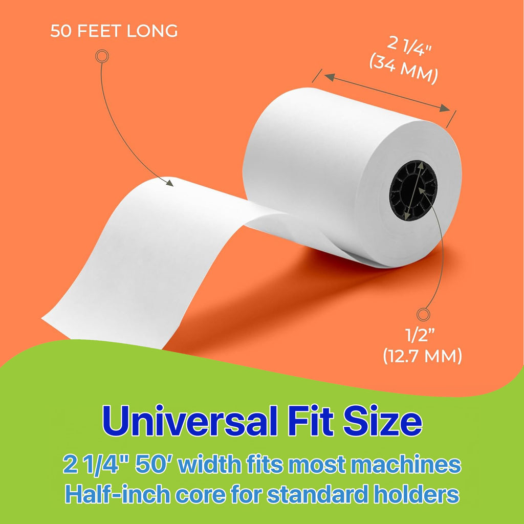 Pokanic Thermal Receipt Paper Rolls [3 1/8/" x 230'] x [30 Rolls] Compatible with Clover Mini Mobile Square POS System Credit Card Machine Calculators Star Printers