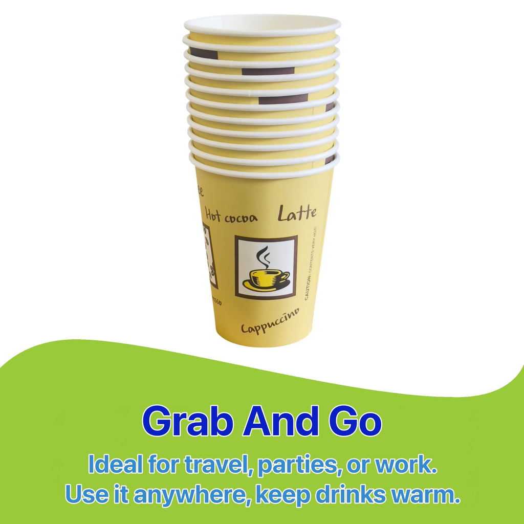 Pokanic Paper Cups oz Pack Disposable Hot Cold Beverage Drinking Coffee Water Juice Tea Party Travel Events Cafe Restaurant School Office Home Kitchen