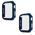 Pokanic [2 Pack Compatible with Apple Watch 9 8 7 6 5 4 3 2 1 SE Series iWatch 9H Tempered Glass Case Full Screen Protector Cover Scratch