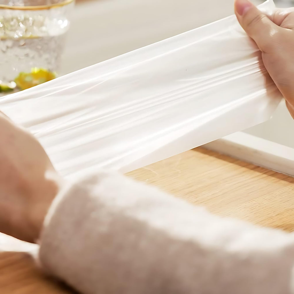 Pokanic Clear Plastic Produce Bags Reusable Washable Freshness Disposable Continuous Roll Easy Peel Off Kitchen Office Grocery Home Use for Produce Food Fruits Bread Storage
