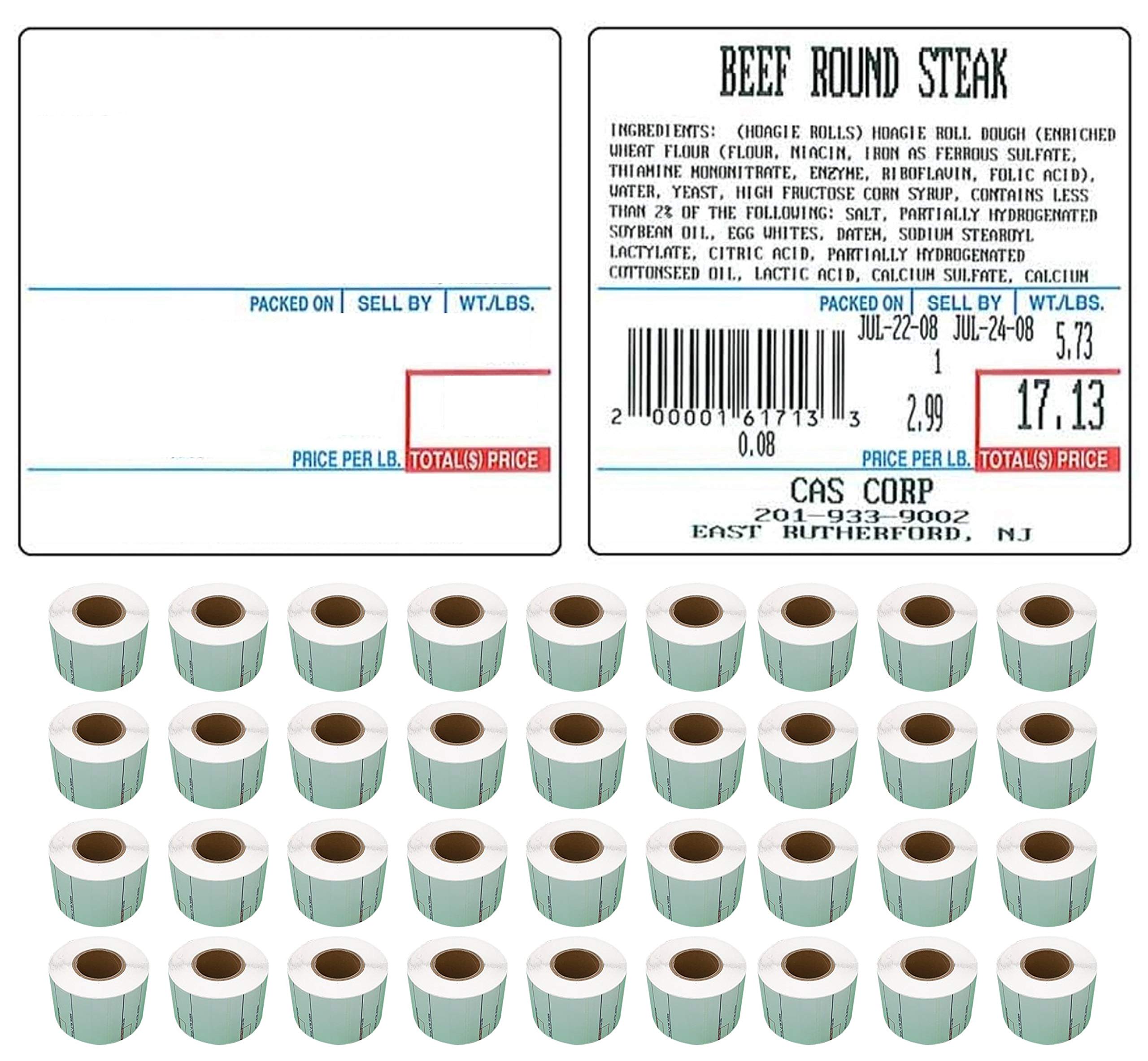 CAS Labels LST Thermal - Printer Printing Scale Compatible with CAS LP-1000 CL-5000 CL-5500 CL-7200, Easy Weigh LS-100, VisionTech DLP-300