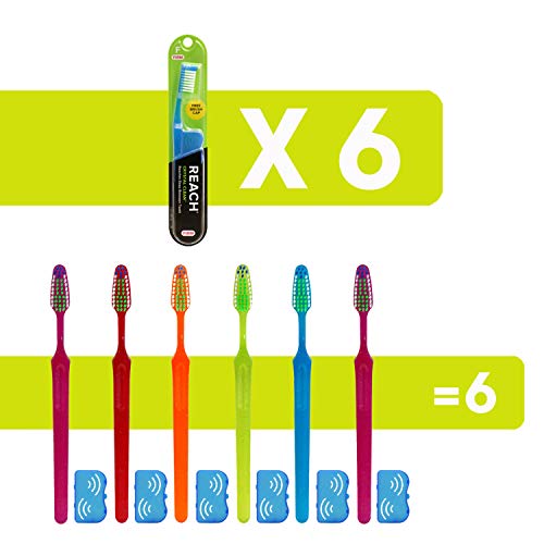 Reach Crystal Clean Toothbrush, Medium Bristles, 1 Count, Pack of 6