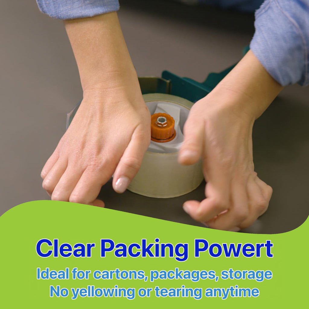 Pokanic Box Tape [2 Rolls x 110 Yards] x [1.88 in] Crystal Clear Heavy Duty Designed for Moving Mailing Carton Sealing Shipping Packing Refill Tape