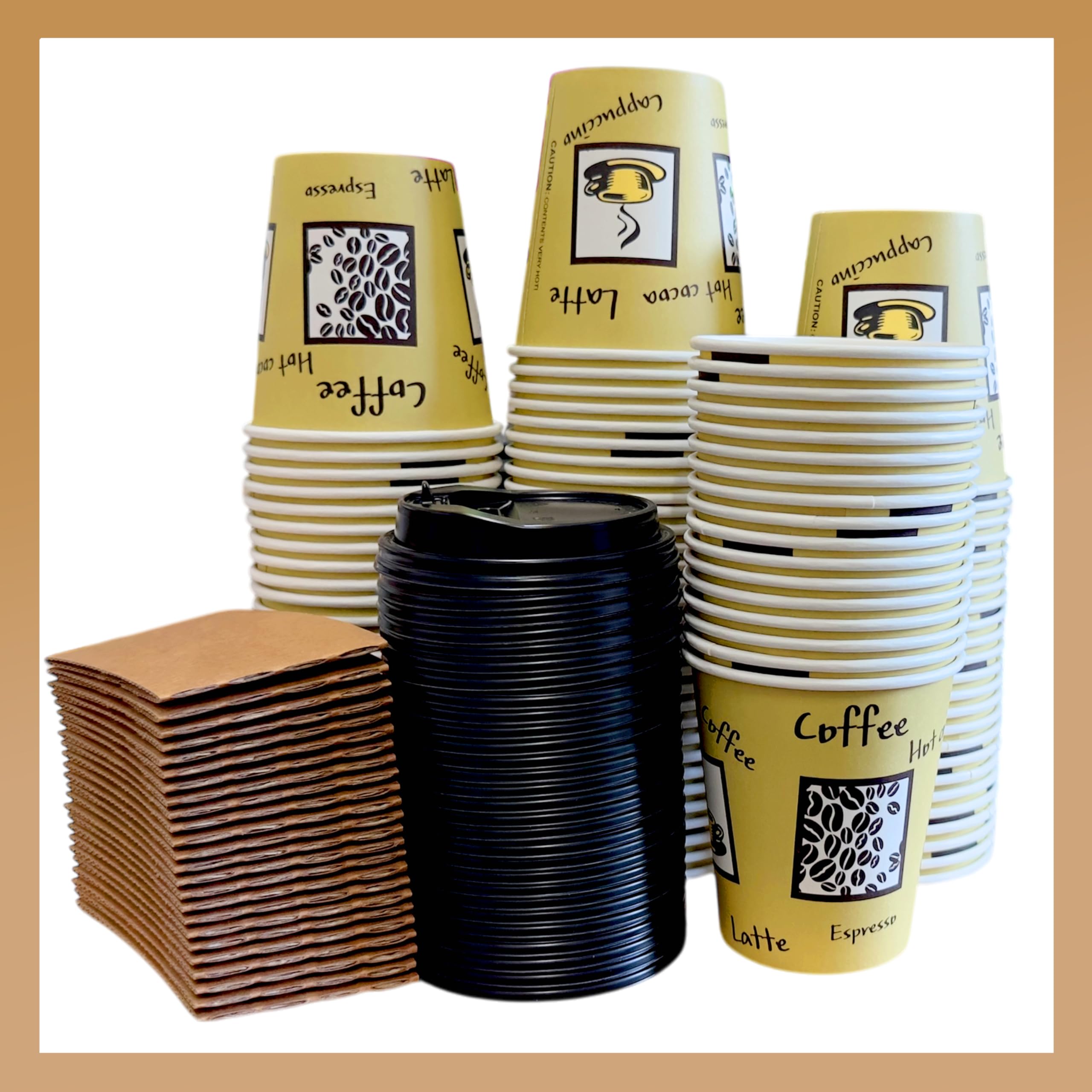 Pokanic Paper Cups oz Pack Disposable Hot Cold Beverage Drinking Coffee Water Juice Tea Party Travel Events Cafe Restaurant School Office Home Kitchen