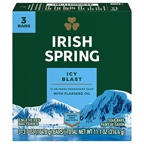 Irish Spring Bath Bar, ICY Blast 3.75 Oz, 3 x 3.75 oz Bars