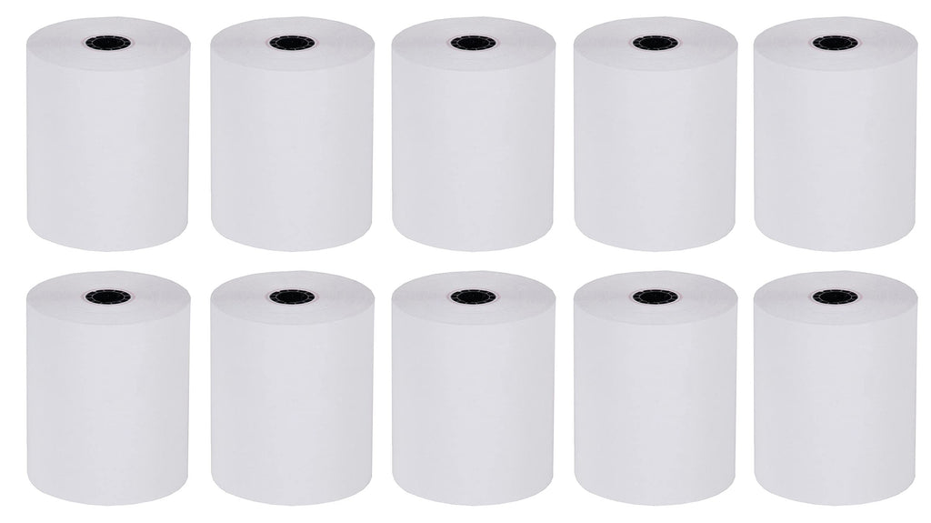 Pokanic 3" x 150' 1 Ply Bond White Paper Rolls Kitchen Receipt POS Cash Register Compatible with Clover Epson SNBC Star Sam4s Ellix Bixolon Impact Printers SP700 ERC30 34 38 TMU200