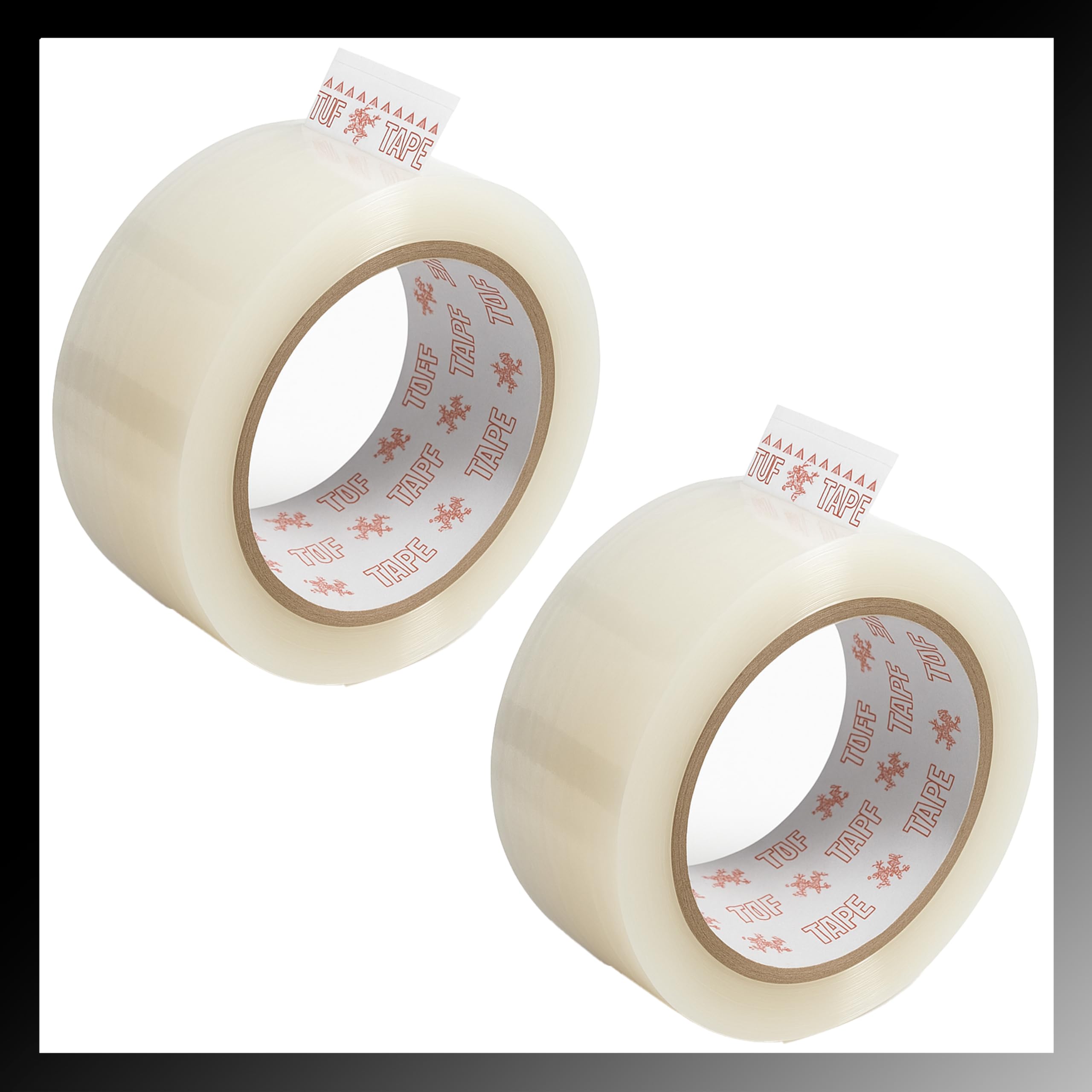 Pokanic Box Tape [2 Rolls x 110 Yards] x [1.88 in] Crystal Clear Heavy Duty Designed for Moving Mailing Carton Sealing Shipping Packing Refill Tape