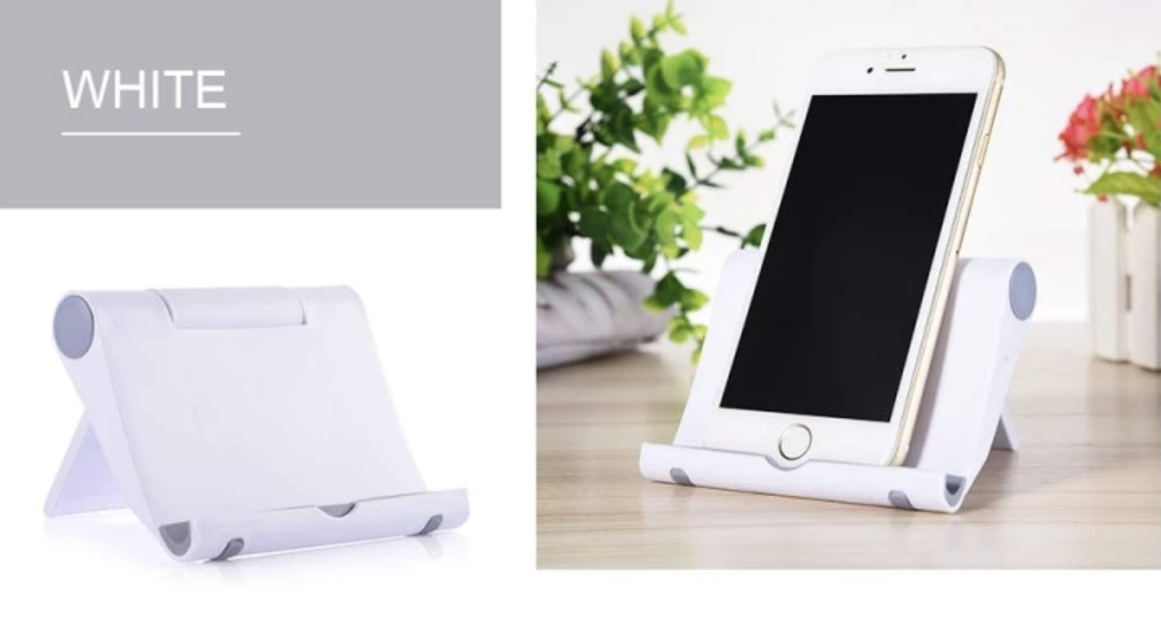 Pokanic Cell Phone Multi-Angle Stand Holder Mount Cradle Organizer Charger Station Tablet Desktop Bed Office School Kitchen Travel Foldable Portable Adjustable Universal Smartphones