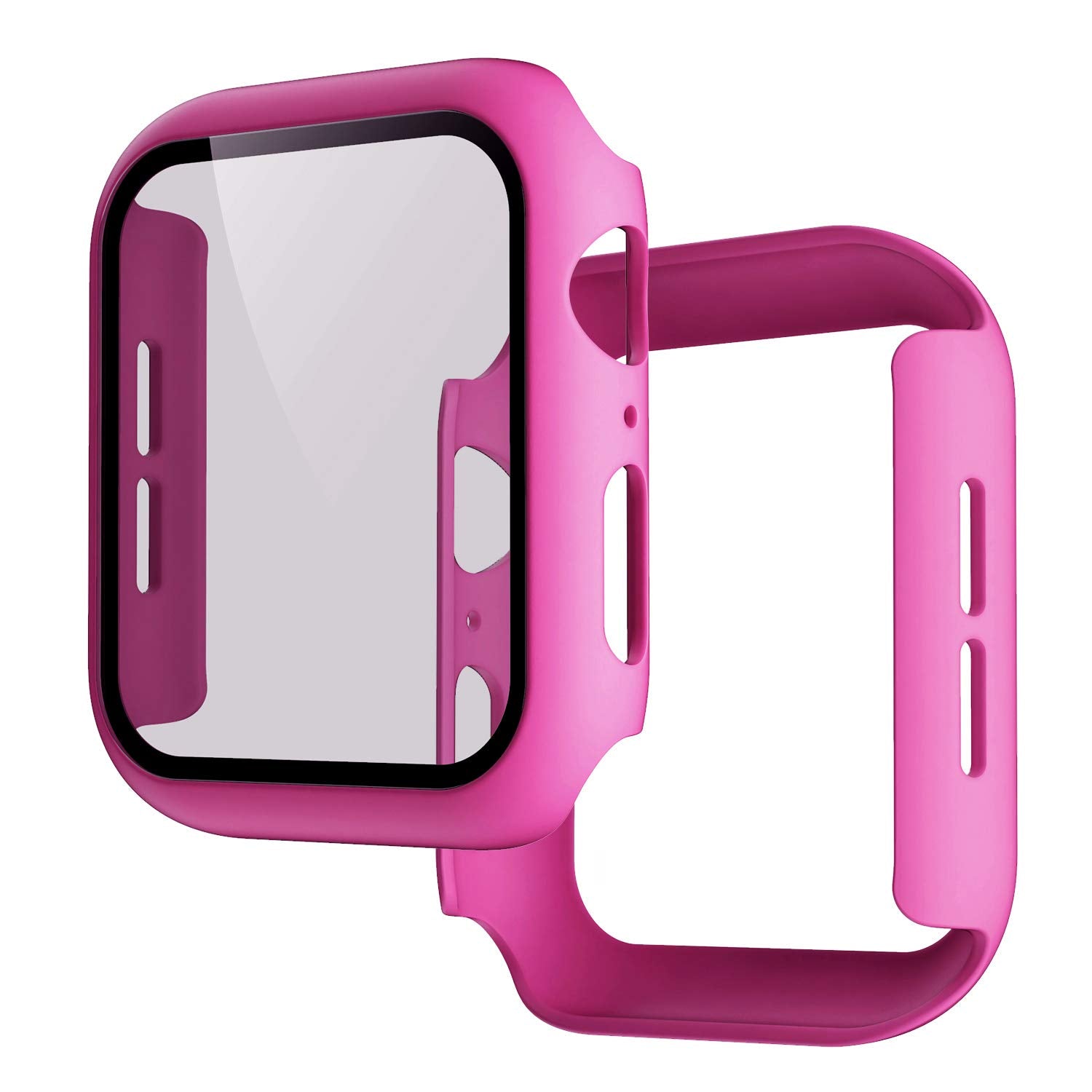Pokanic [2 Pack Compatible with Apple Watch 9 8 7 6 5 4 3 2 1 SE Series iWatch 9H Tempered Glass Case Full Screen Protector Cover Scratch