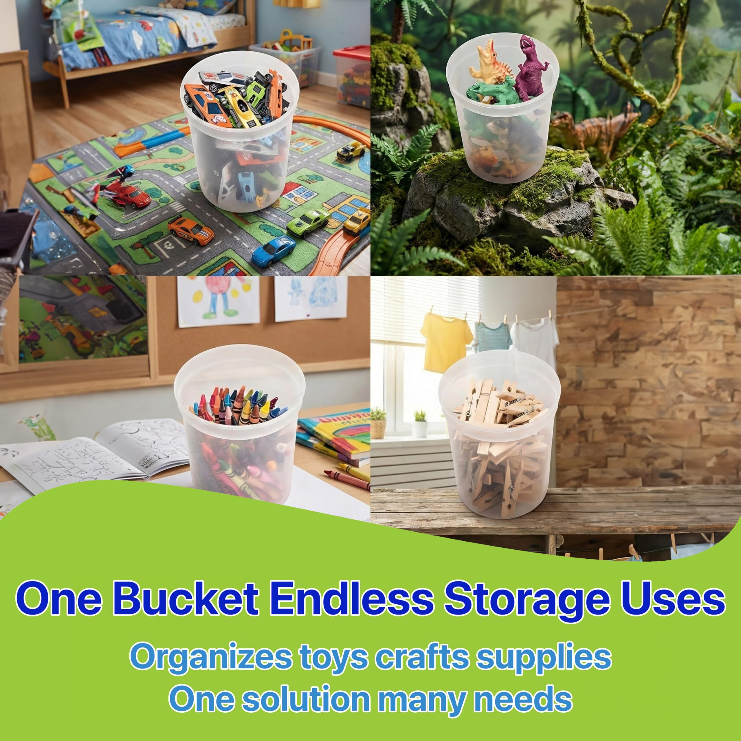 Pokanic Food Storage Containers [50 Set] 16 oz Plastic Deli Containers with Lids Slime Soup Meal Prep Containers | BPA Free | Stackable | Leakproof | Microwave/Dishwasher/Freezer Safe