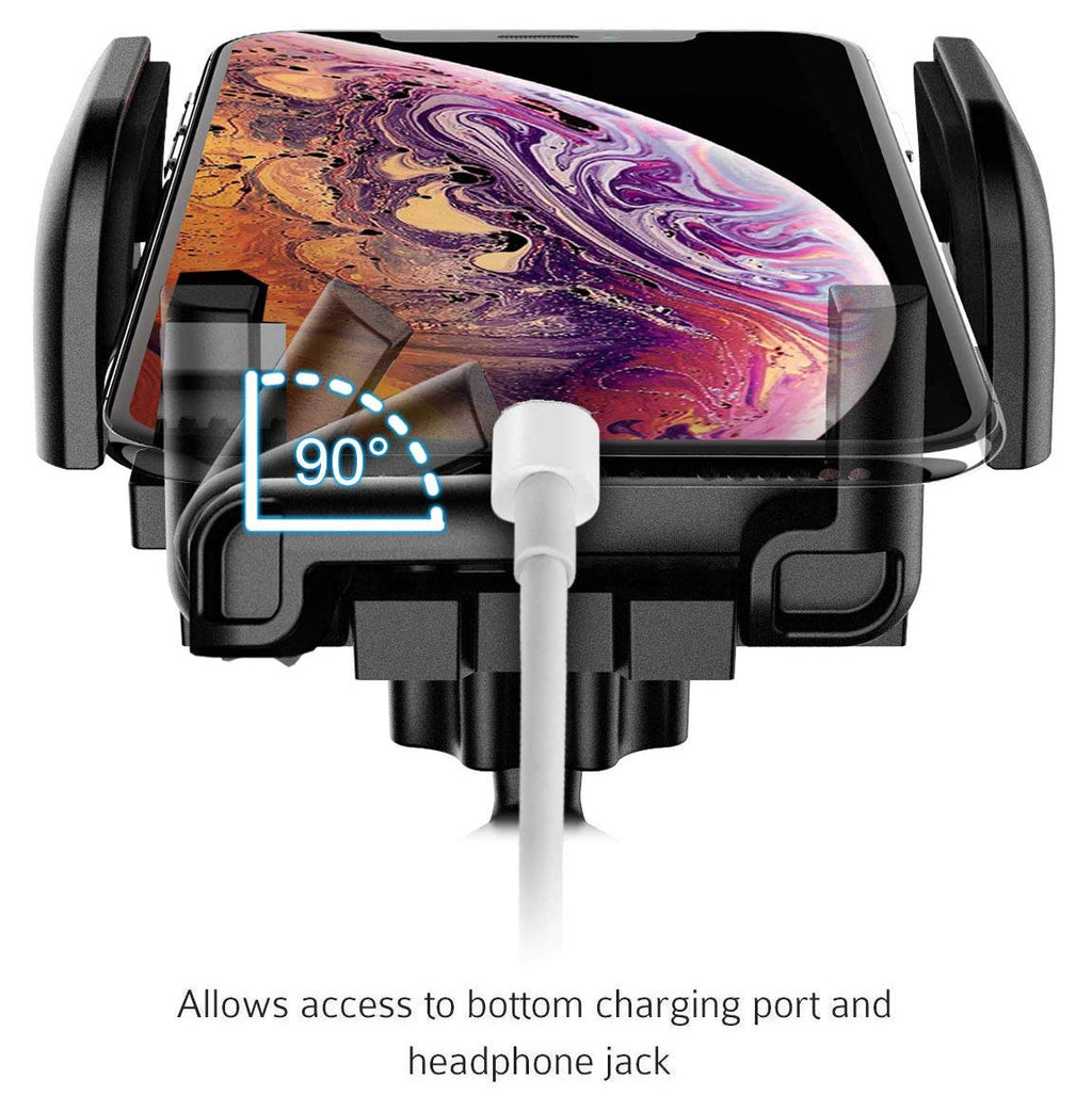 Pokanics Car Phone Mount CD Slot Holder – 360° Rotation Adjustable Stand with One Touch Clamp & Three-Side Grip – Universal Cell Phone Holder for iPhone, Samsung Galaxy Truck & SUV (CD Slot Mount)