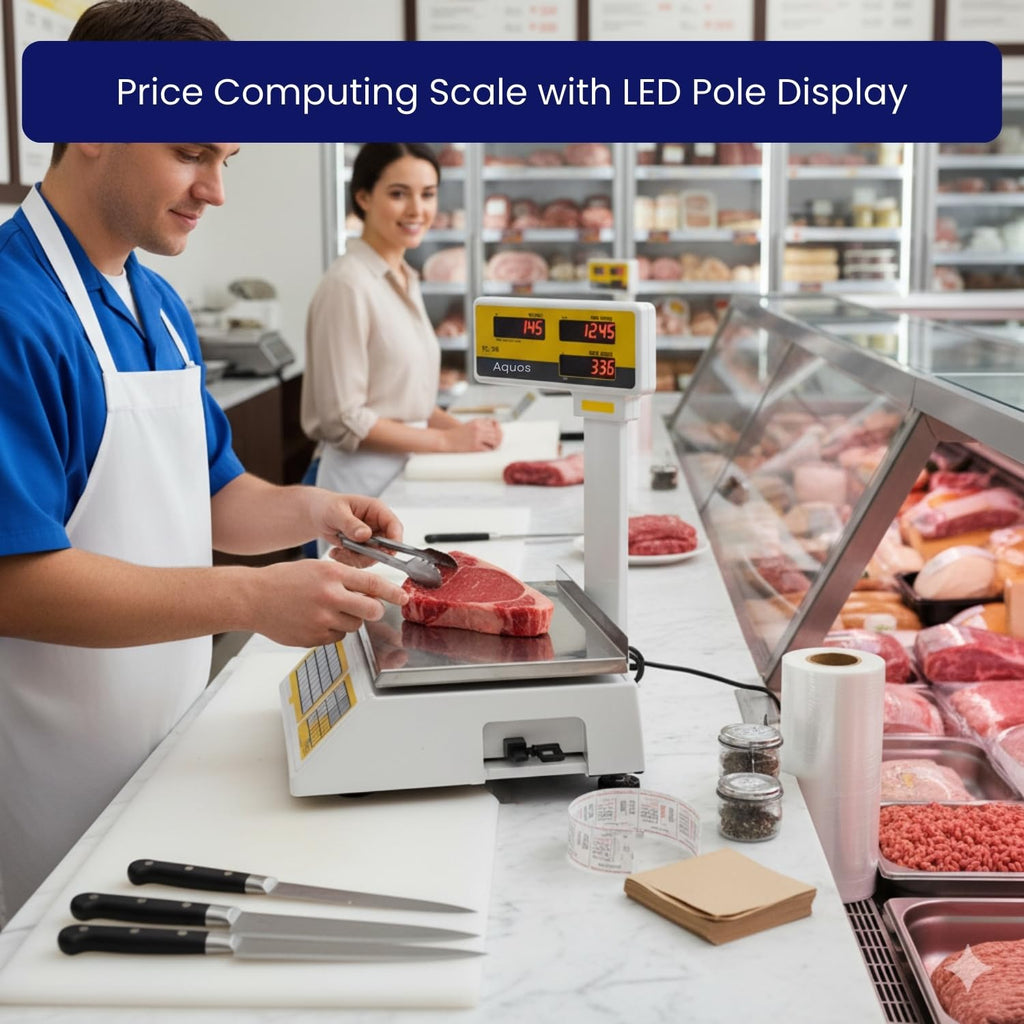 Easy Weigh PC-100 60lb Capacity Price Digital Computing Scale Legal for Trade Class III Deli Produce Grocery Meat Kitchen NTEP