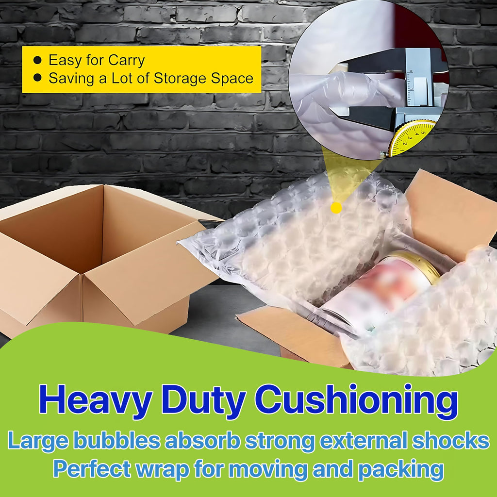 Pokanic Large Bubble Protection Clear Wrap [12 inch x ft] Air Cushion Inflatable Pillow Bags Heavy Duty Wrapping Packing Shipping Moving