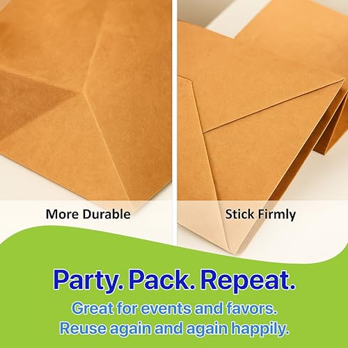Pokanic Brown Kraft Paper Lunch Bags with Handles – [ Bags] x [ Inch] Reusable & Recyclable, Strong for Meal Prep, To-Go, Takeout, Parties & Small Business Use