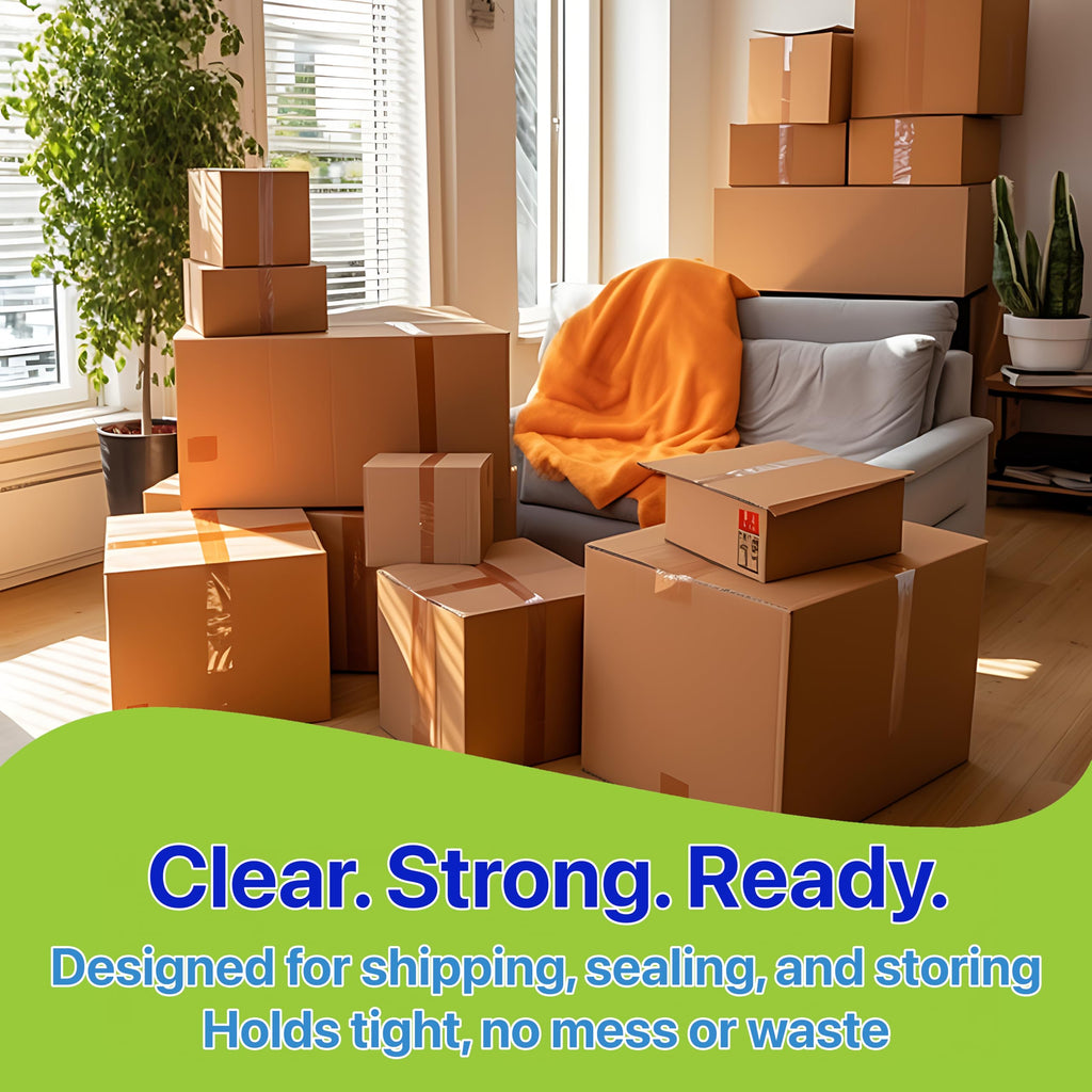 Pokanic Box Tape [2 Rolls x 110 Yards] x [1.88 in] Crystal Clear Heavy Duty Designed for Moving Mailing Carton Sealing Shipping Packing Refill Tape