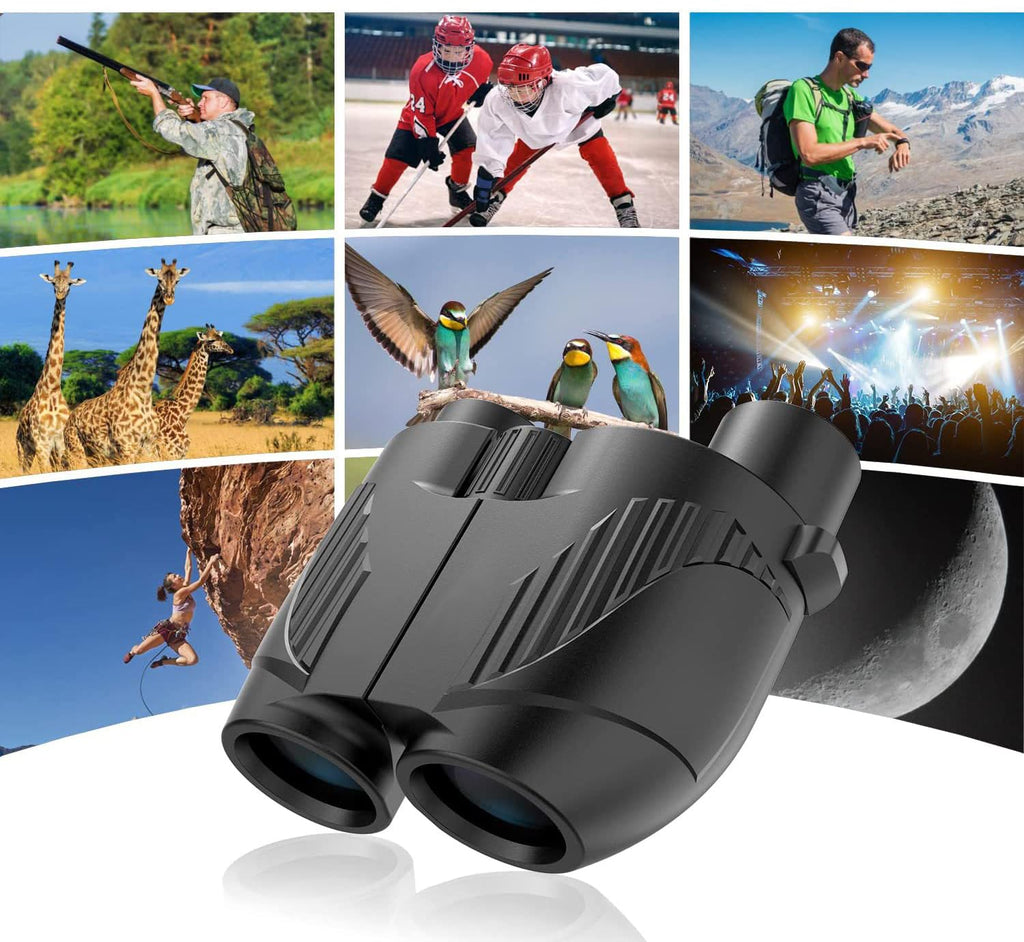 Pokanic Binoculars High-Resolution [12 x 25 Optics] Clear Vision Compact Size for Travel, Camping, Hiking, Bird Watching, Wildlife, Outdoor Adventure