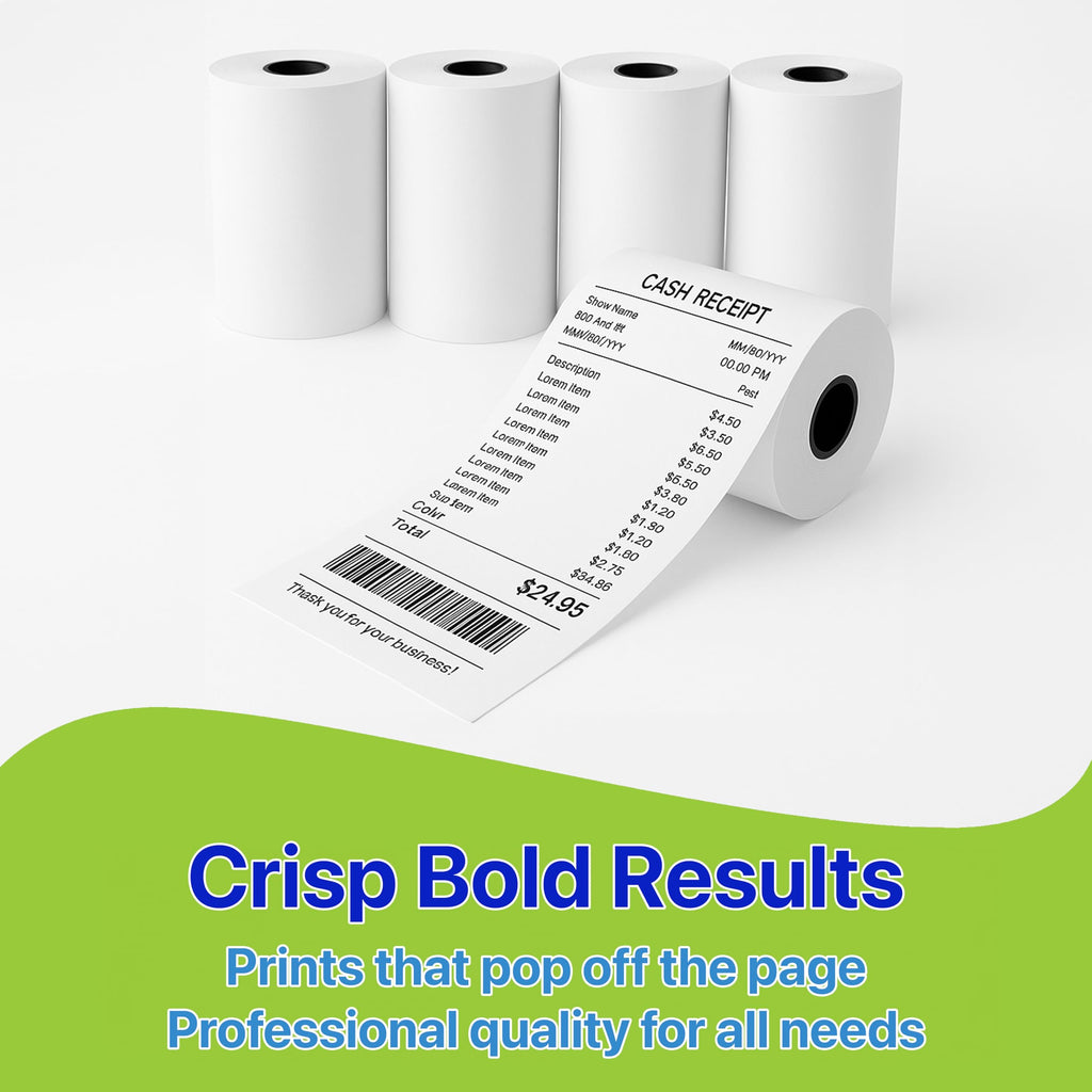 Pokanic Thermal Receipt Paper Rolls [3 1/8/" x 230'] x [30 Rolls] Compatible with Clover Mini Mobile Square POS System Credit Card Machine Calculators Star Printers