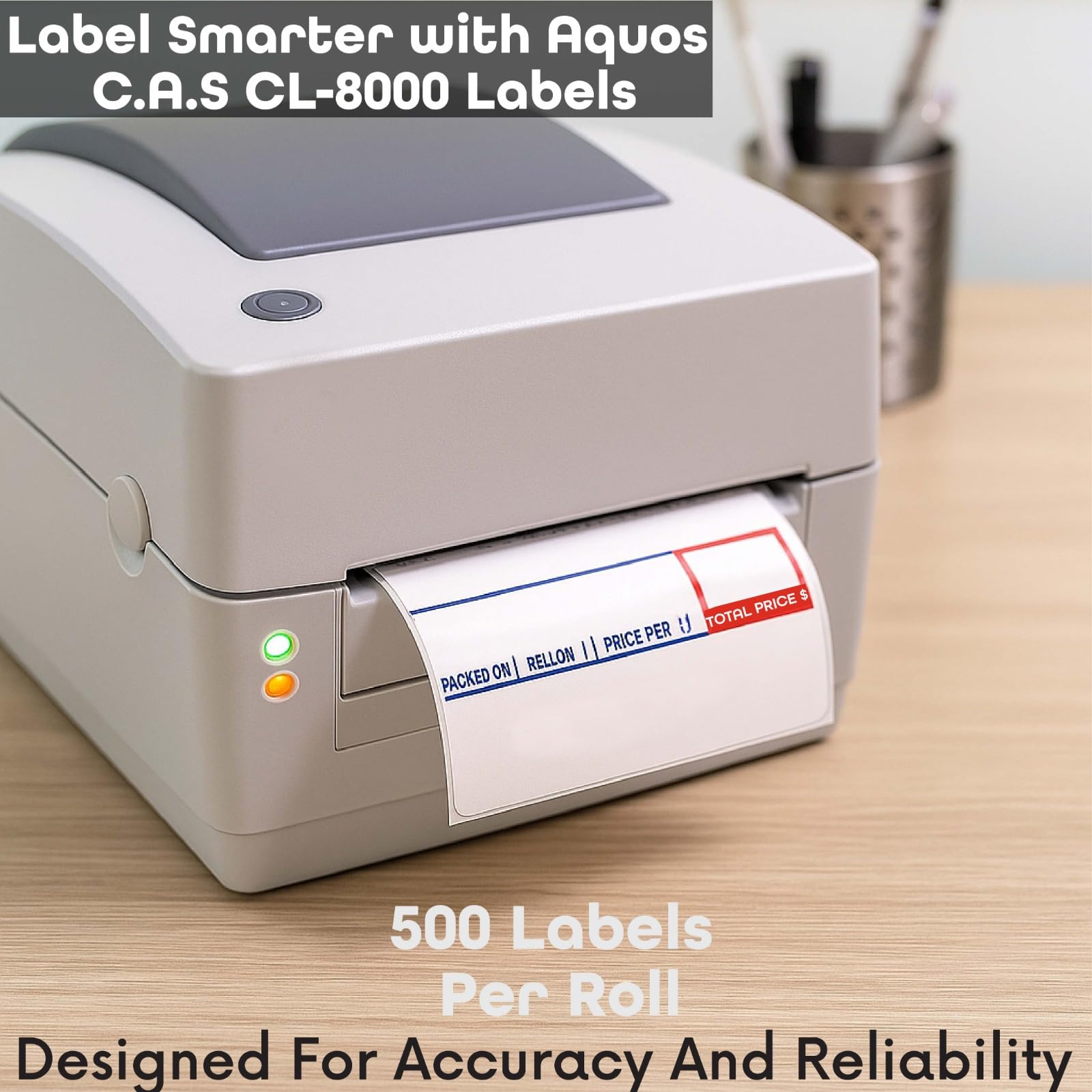 Aquos CAS Printing Scale Label Rolls (8060) – Rectangular Blank Thermal Label Rolls | CAS Scale Labels for Grocery Stores, Butcher Shops, Delis & Supermarkets | Made in USA