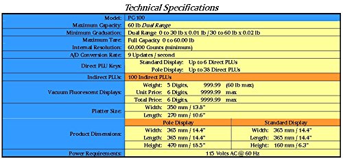 Easy Weigh PC-100 60lb Capacity Price Digital Computing Scale Legal for Trade Class III Deli Produce Grocery Meat Kitchen NTEP (PC-100)
