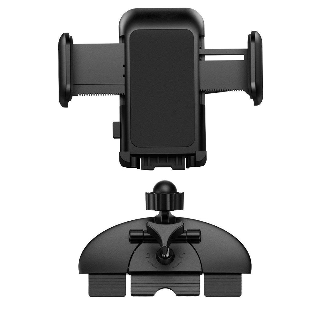 Pokanics Car Phone Mount CD Slot Holder – 360° Rotation Adjustable Stand with One Touch Clamp & Three-Side Grip – Universal Cell Phone Holder for iPhone, Samsung Galaxy Truck & SUV (CD Slot Mount)