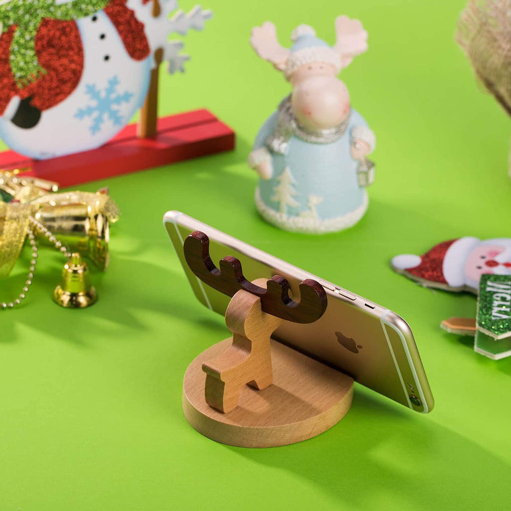 Pokanic Cell Phone Tablet Wooden Stand Dock Holder Cradle Mount Organizer Charger Station Table Desk Room Office School Kitchen Non-Slip Wood
