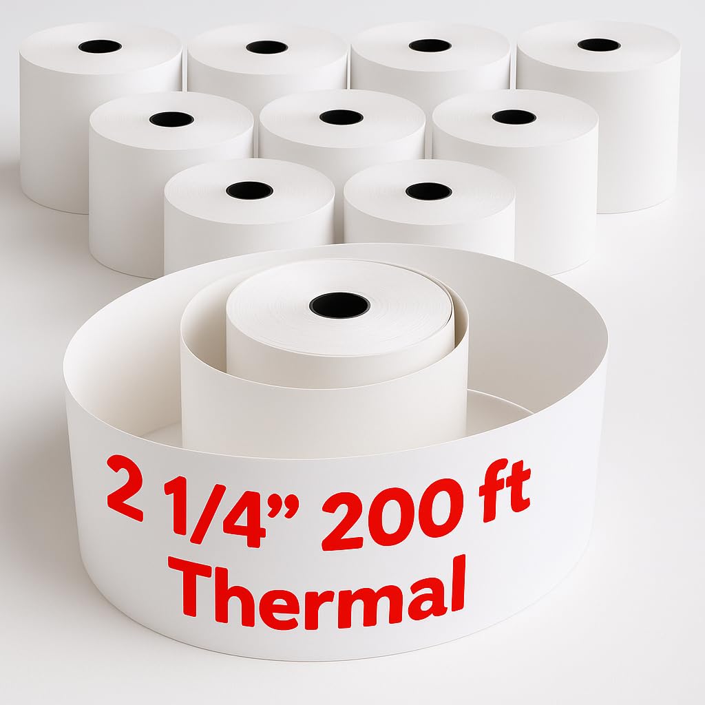 Pokanic Thermal Receipt Paper Rolls [3 1/8/" x 230'] x [30 Rolls] Compatible with Clover Mini Mobile Square POS System Credit Card Machine Calculators Star Printers
